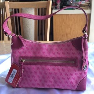 New Dooney & Bourke Zipper Shoulder Pink Handbag